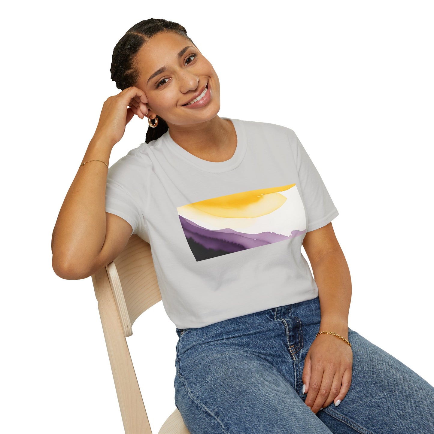 Nonbinary Pride Watercolor Unisex Softstyle T-Shirt