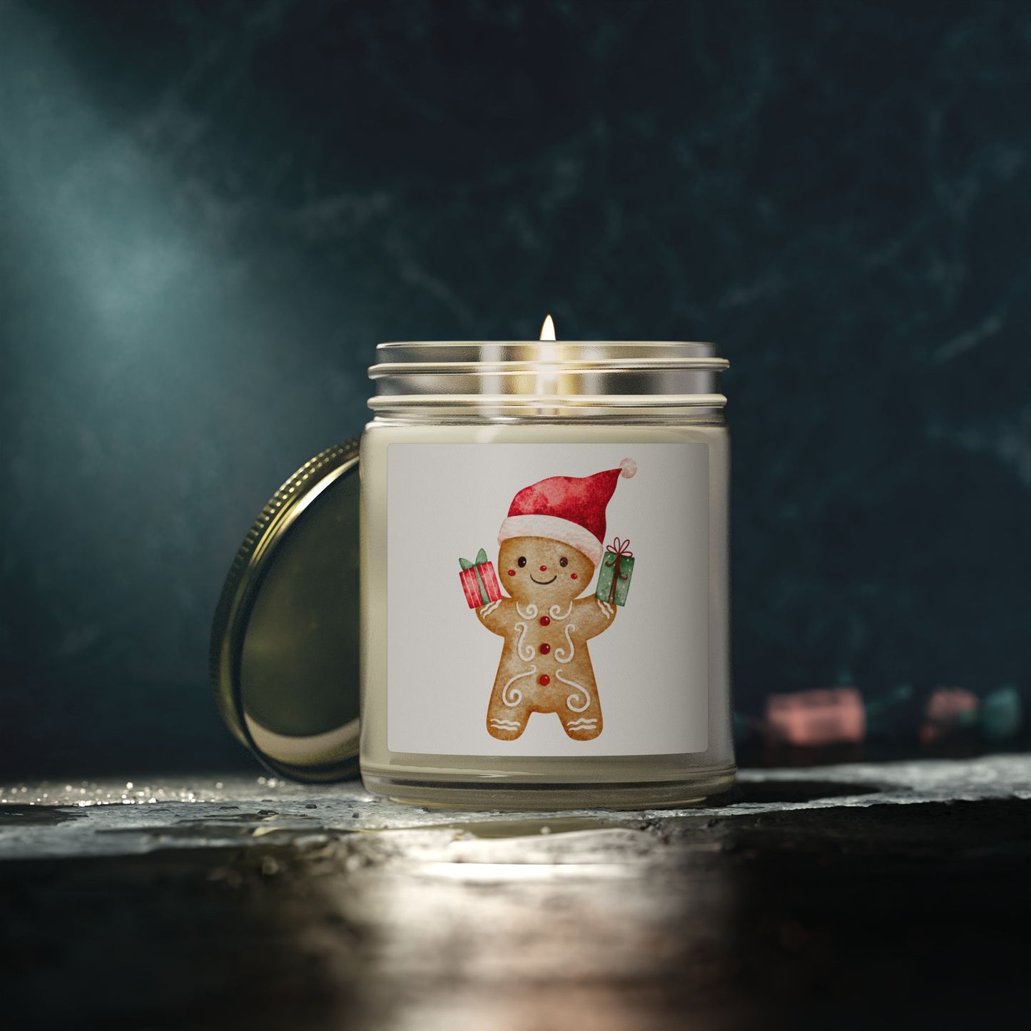 Gingerbread Boy Scented Candles, Coconut Apricot Wax (4oz, 9oz)