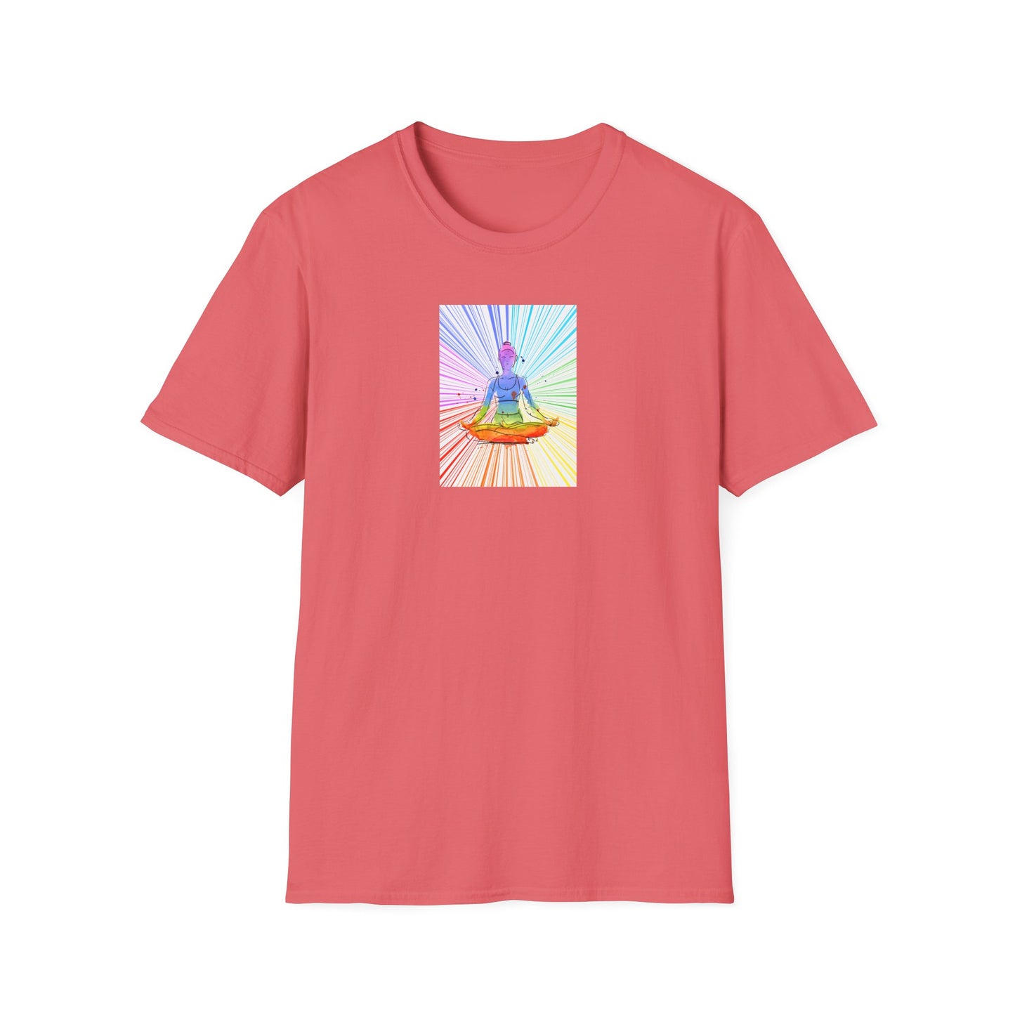 Fractal Rainbow Yoga Unisex Softstyle T-Shirt