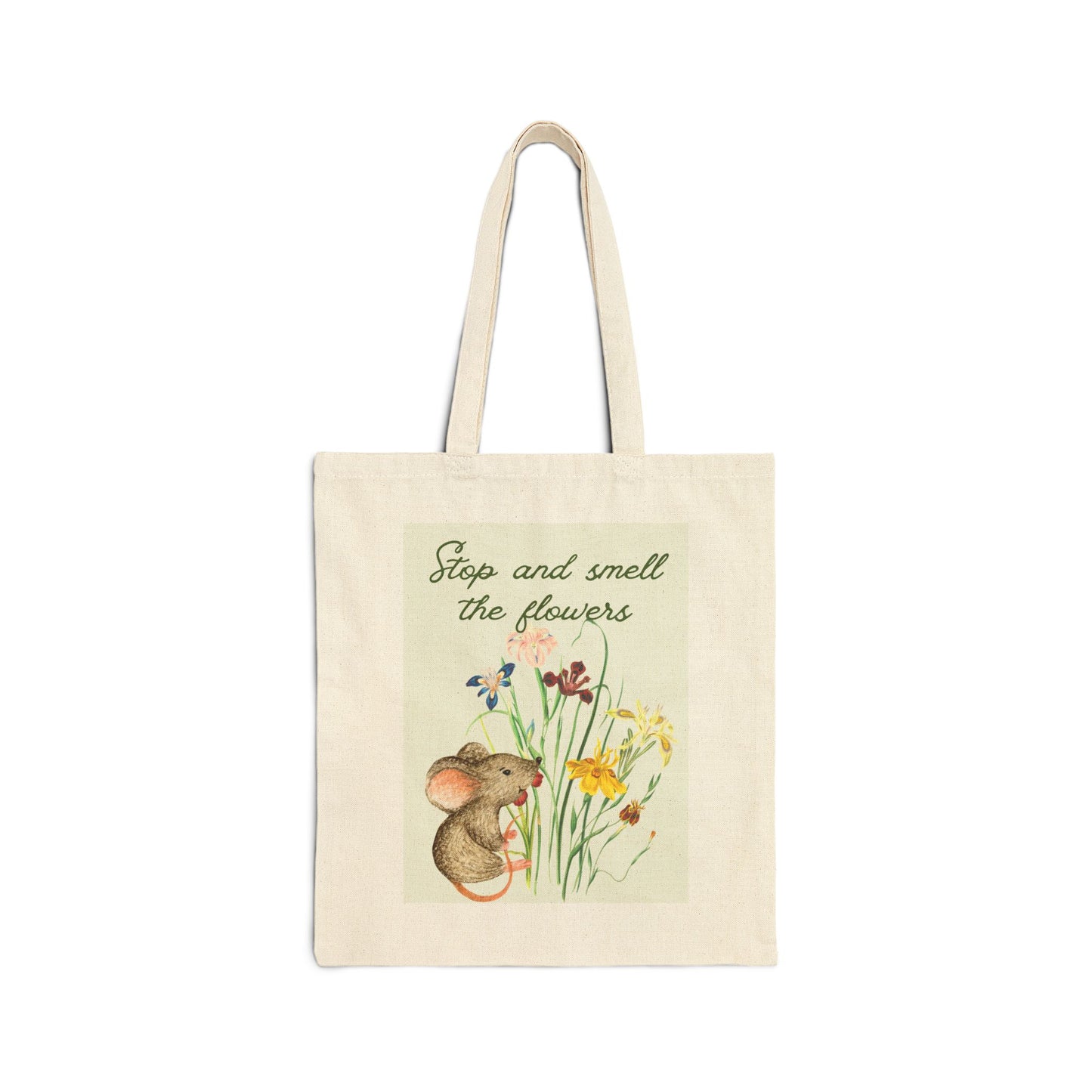 Stop And Smell the Flowers Cotton Canvas Tote Bag