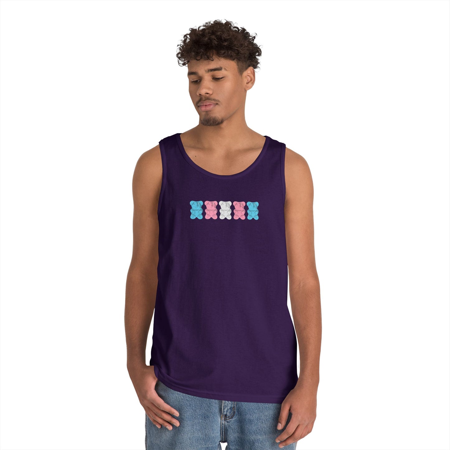 Trans Pride Gummy Bears Unisex Heavy Cotton Tank Top