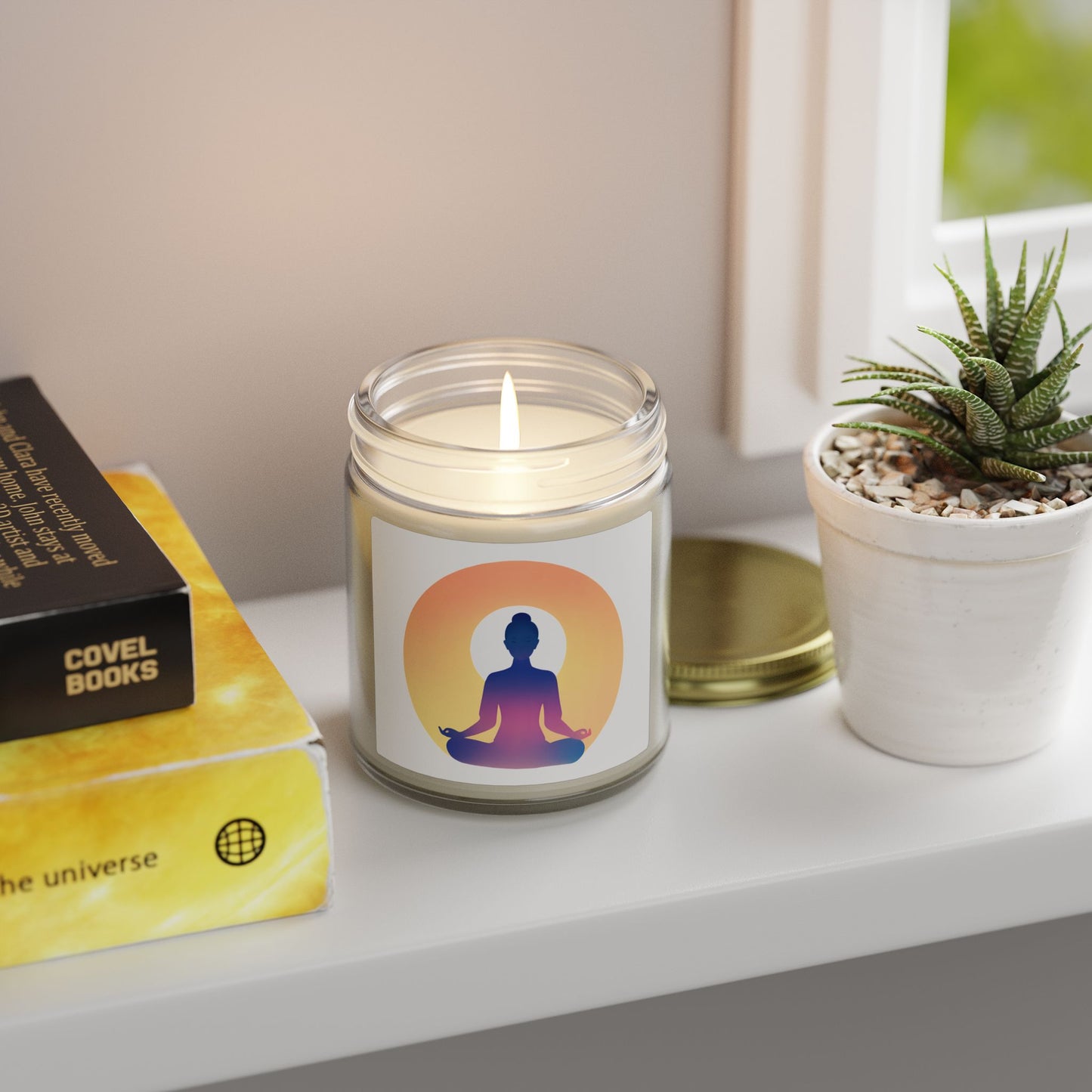 Yoga Sun Meditation Scented Candles, Coconut Apricot Wax (4oz, 9oz)
