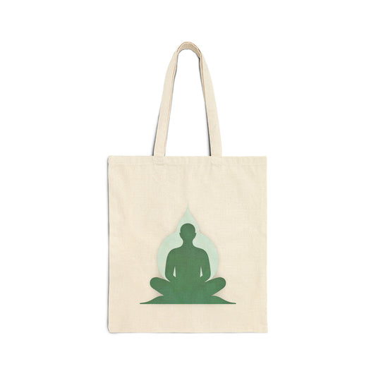 Yoga Mindful Meditation Cotton Canvas Tote Bag