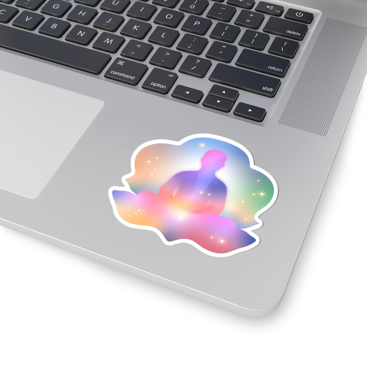 Glowing Lotus Meditation Kiss-Cut Stickers