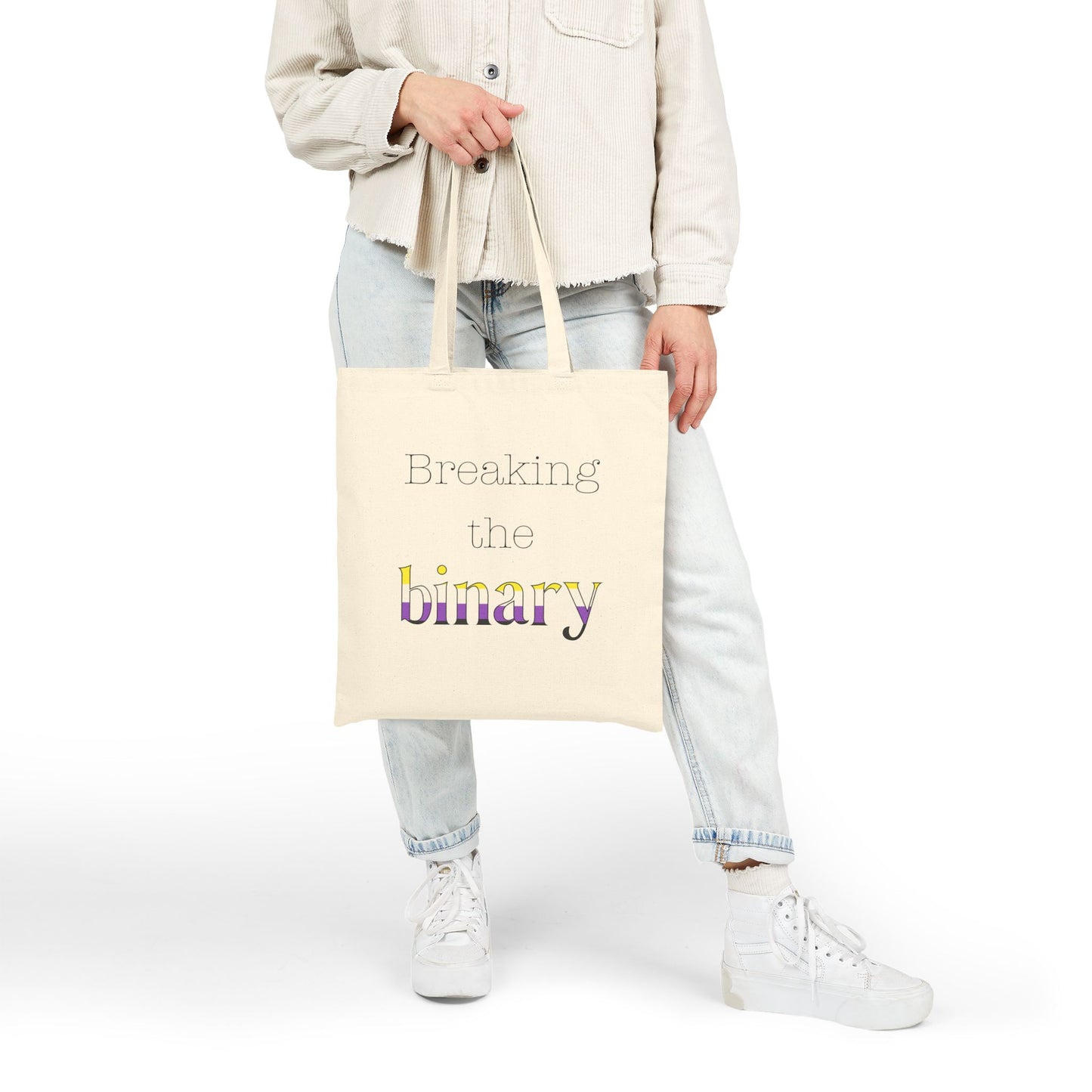 Breaking the Binary Pride Canvas Tote