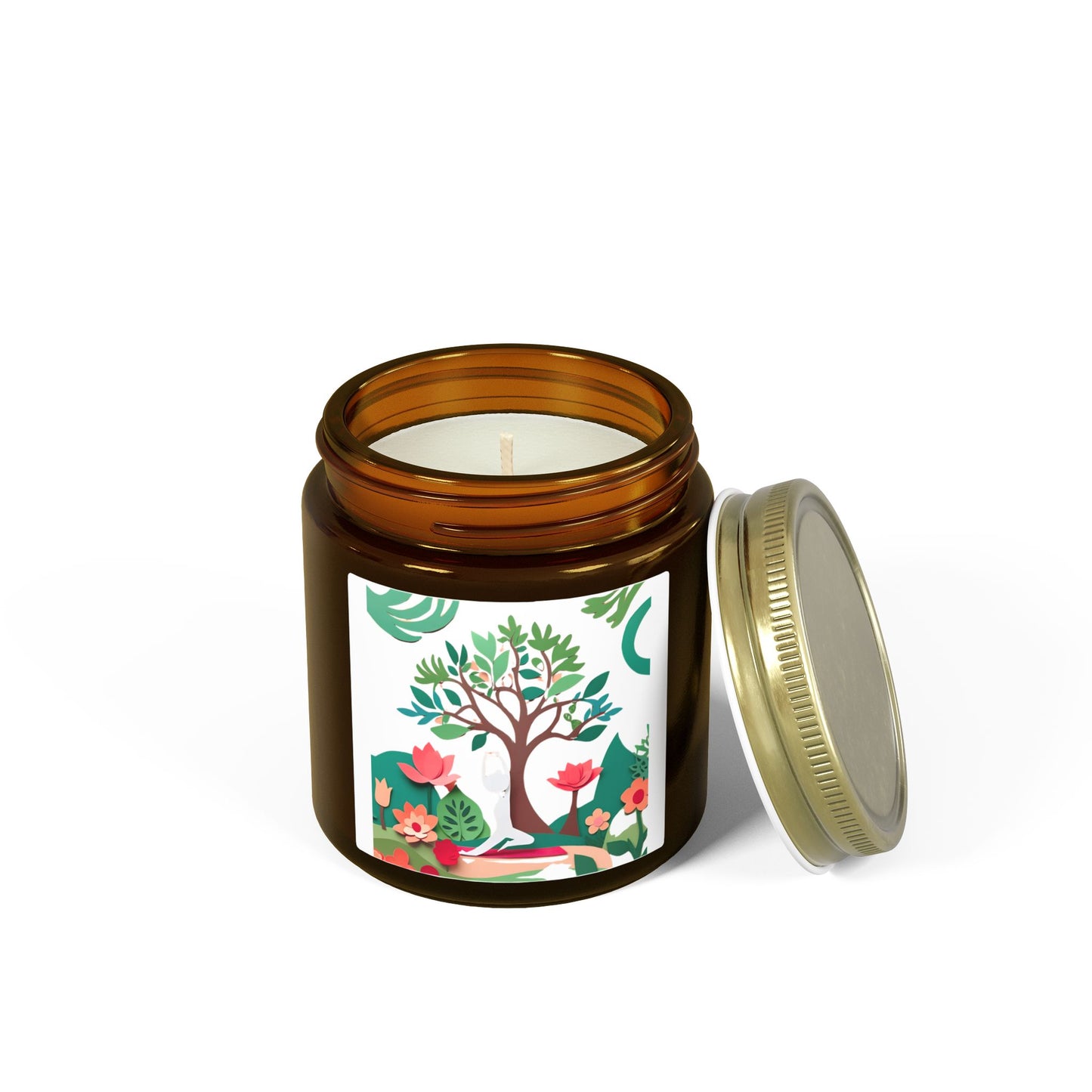 Garden of Mindfulness Scented Candles, Coconut Apricot Wax (4oz, 9oz)