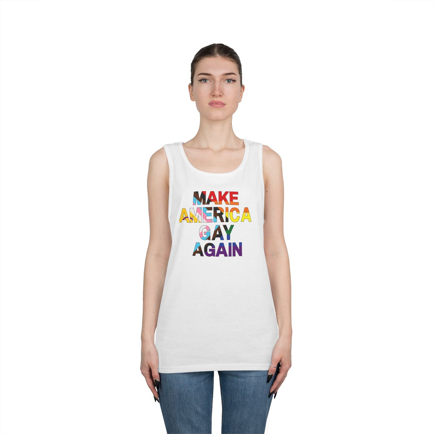 MAGA Make America Gay Again Unisex Heavy Cotton Tank Top