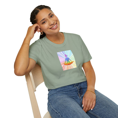 Fractal Rainbow Yoga Unisex Softstyle T-Shirt
