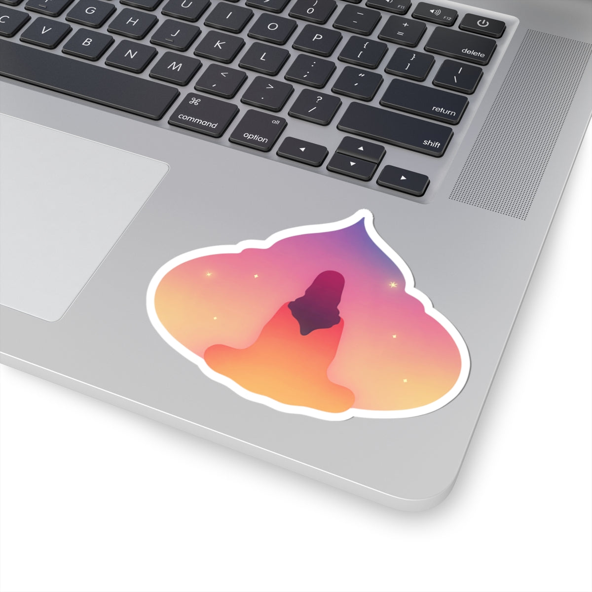 Yoga Sunset Meditation Kiss-Cut Stickers