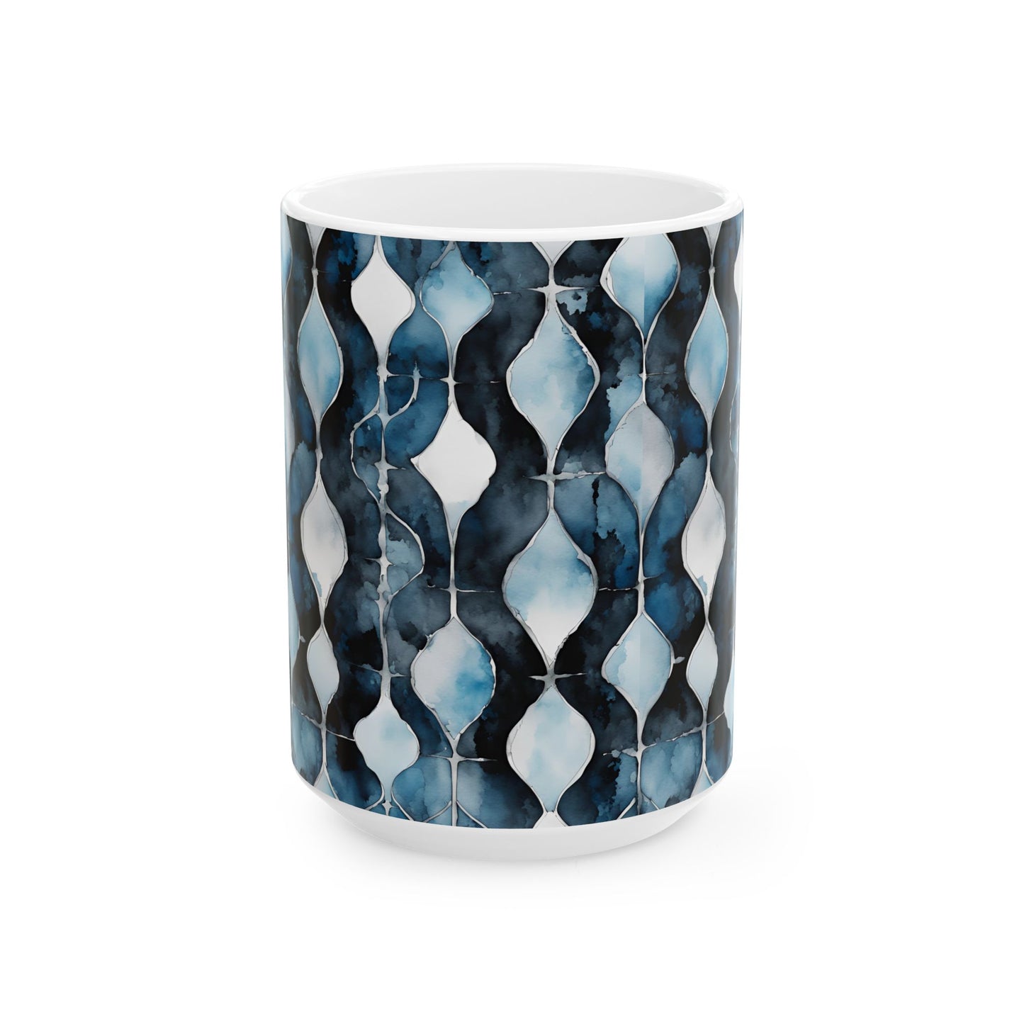 Watercolor Chain Ceramic Mug, (11oz, 15oz)