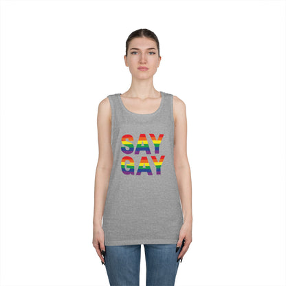 Say Gay Unisex Heavy Cotton Tank Top