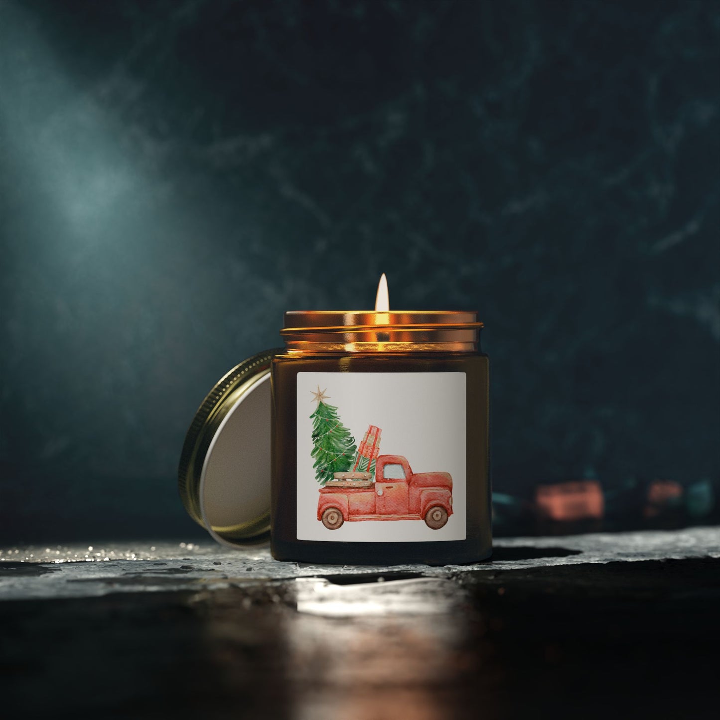 Old Red Truck Scented Candles, Coconut Apricot Wax (4oz, 9oz)