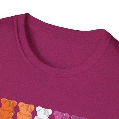 Lesbian Pride Gummy Bears Unisex Softstyle T-Shirt