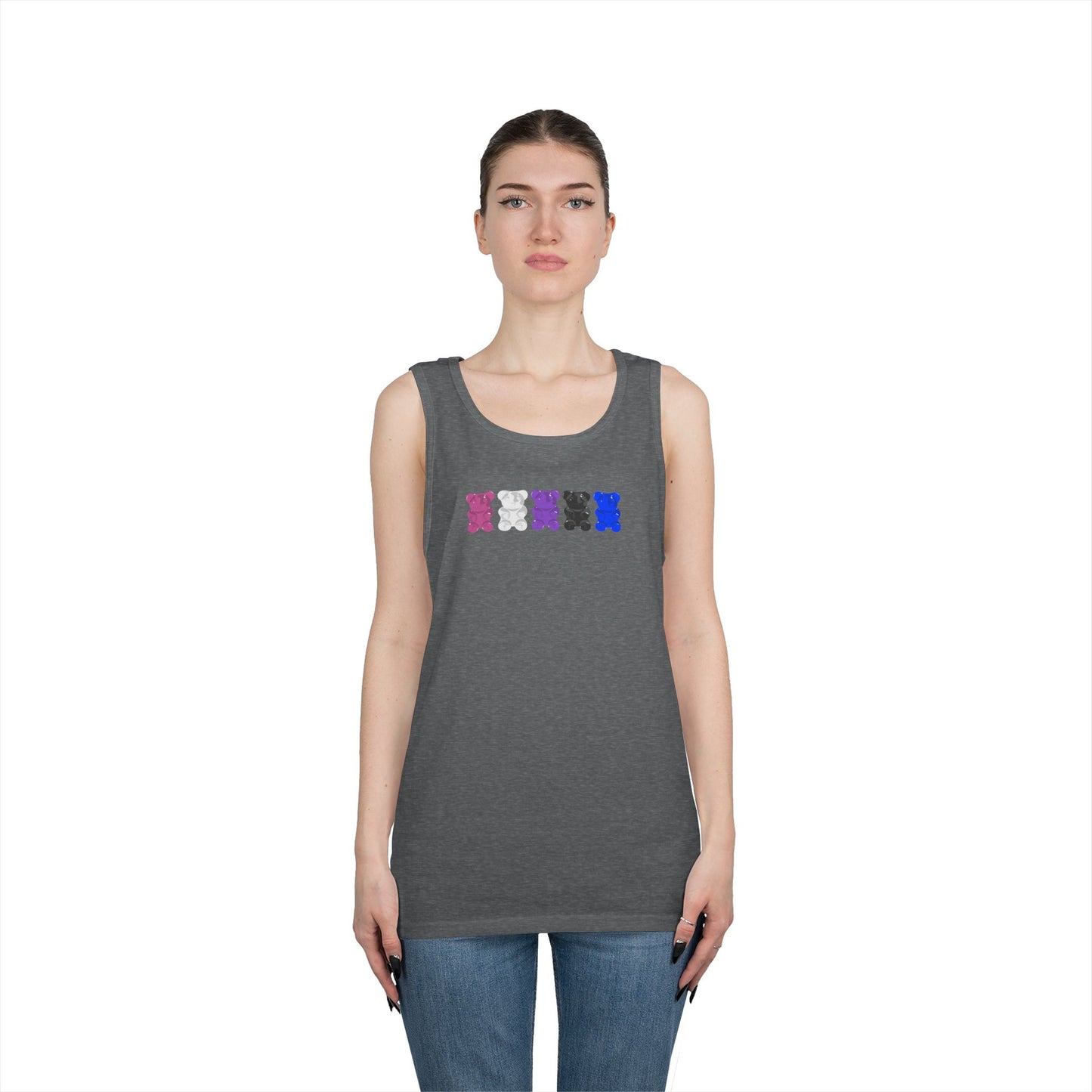 Genderfluid Pride Gummy Bears Unisex Heavy Cotton Tank Top