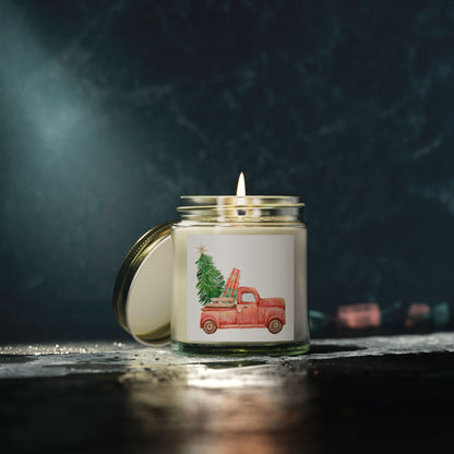 Old Red Truck Scented Candles, Coconut Apricot Wax (4oz, 9oz)