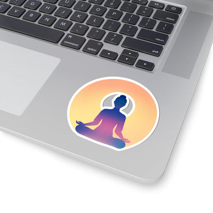 Yoga Sun Meditation Kiss-Cut Stickers