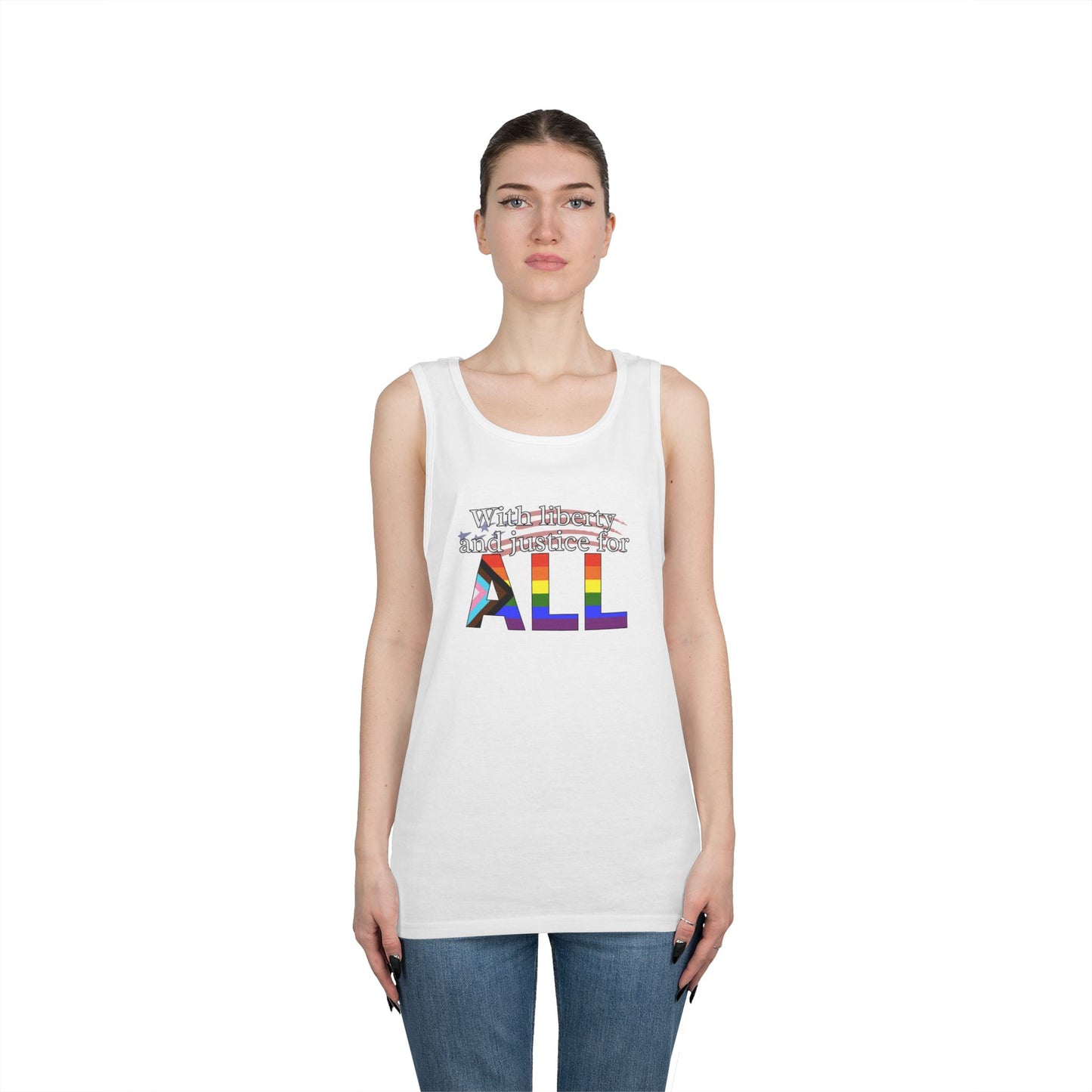 With Liberty and Justice for ALL Unisex Heavy Cotton Tank Top