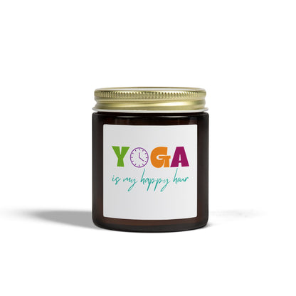 Yoga is my Happy Hour Scented Candles, Coconut Apricot Wax (4oz, 9oz)