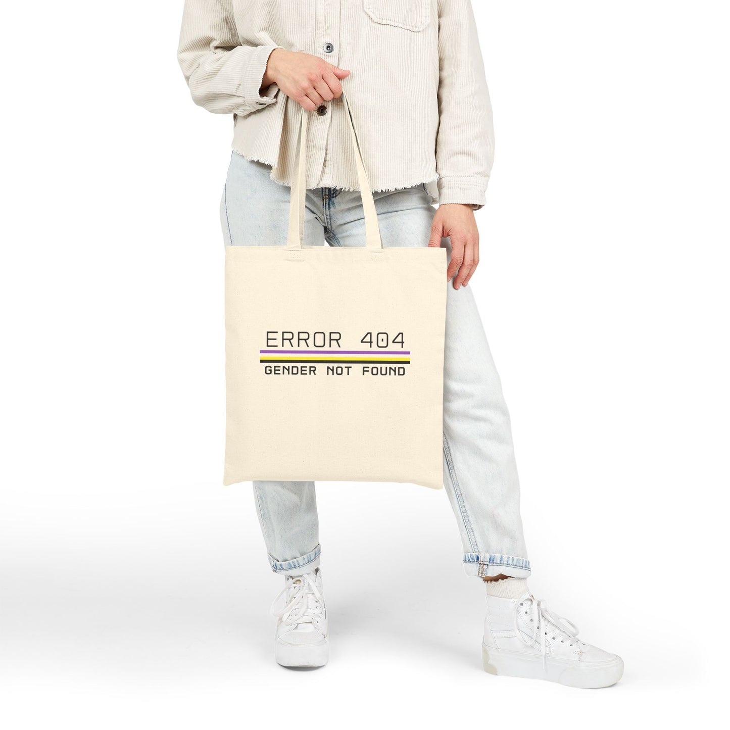 Error 404 Gender Not Found Pride Canvas Tote