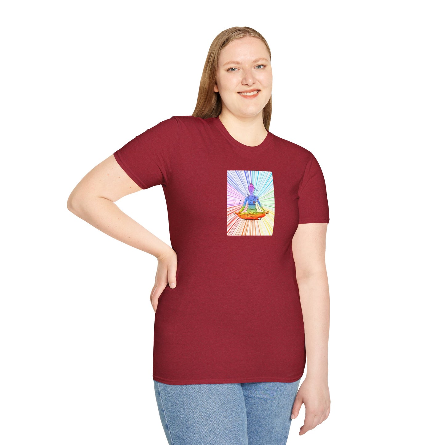 Fractal Rainbow Yoga Unisex Softstyle T-Shirt