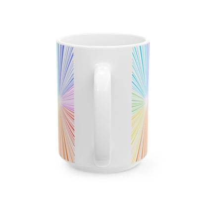 Fractal Rainbow Ceramic Mug, (11oz, 15oz)