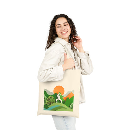 Yoga Forest Cotton Canvas Tote Bag