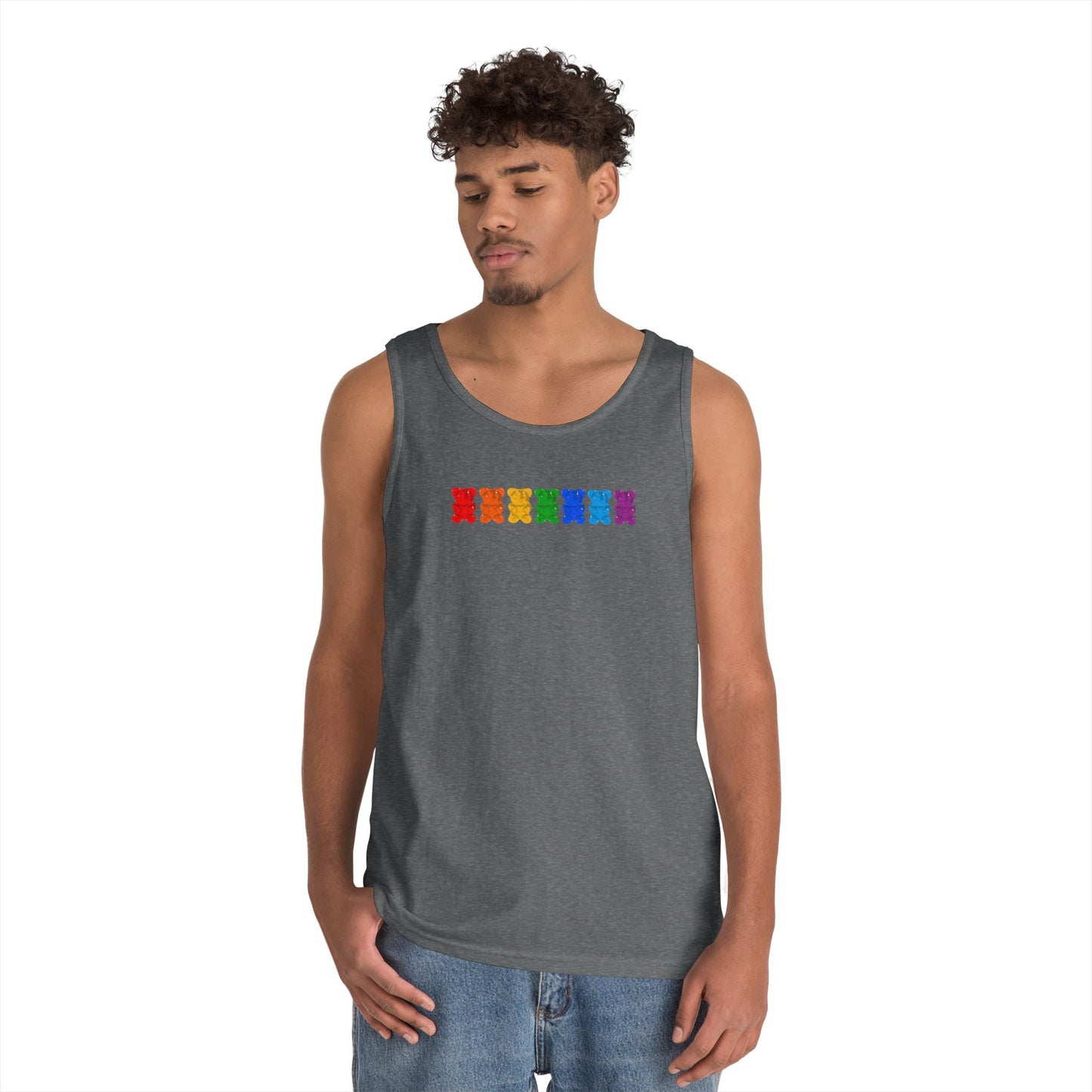 Rainbow Pride Gummy Bears Unisex Heavy Cotton Tank Top
