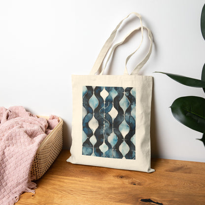 Watercolor Chain Cotton Canvas Tote Bag