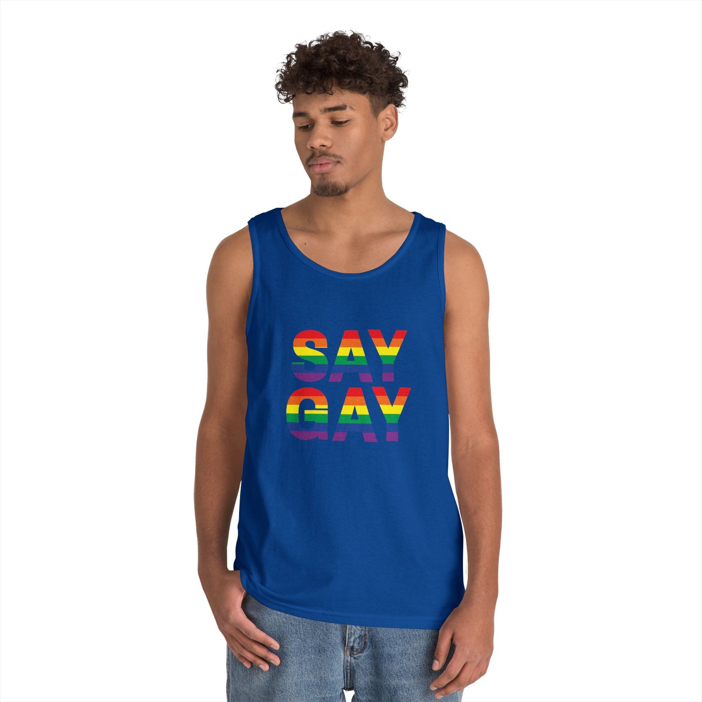 Say Gay Unisex Heavy Cotton Tank Top
