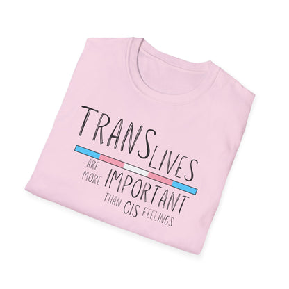 Trans Lives Are More Important Than Cis Feelings Unisex Softstyle T-Shirt