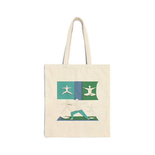 Yoga on the Mat Cotton Canvas Tote Bag