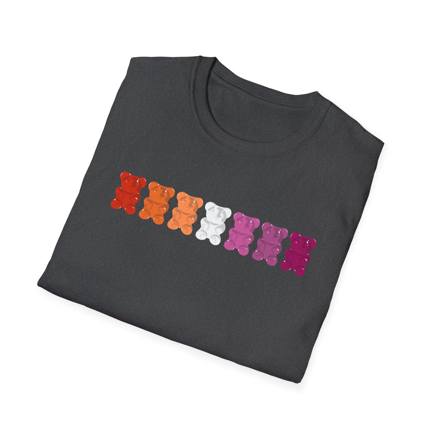 Lesbian Pride Gummy Bears Unisex Softstyle T-Shirt