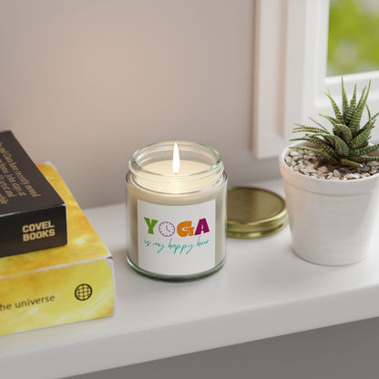 Yoga is my Happy Hour Scented Candles, Coconut Apricot Wax (4oz, 9oz)