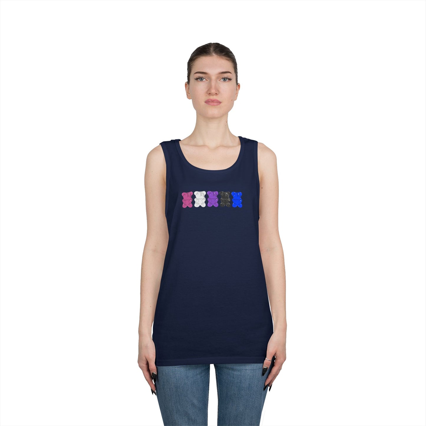 Genderfluid Pride Gummy Bears Unisex Heavy Cotton Tank Top