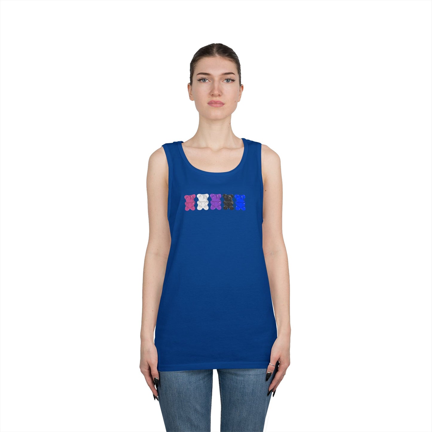 Genderfluid Pride Gummy Bears Unisex Heavy Cotton Tank Top