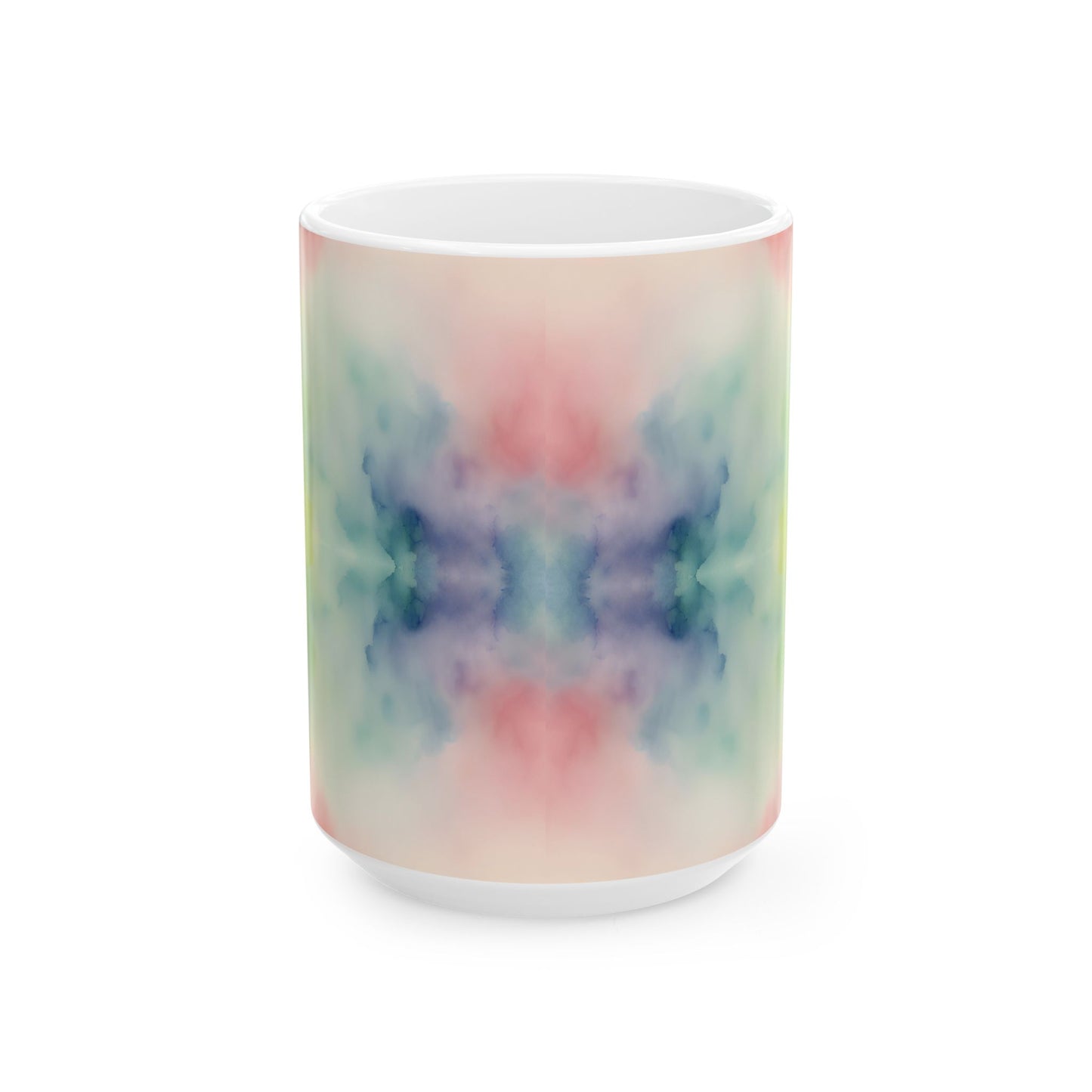 Watercolor Rainbow Ceramic Mug, (11oz, 15oz)