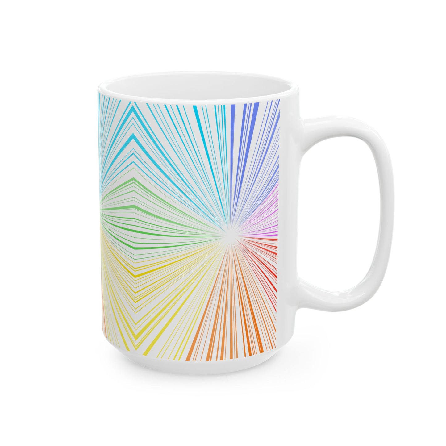 Fractal Rainbow Ceramic Mug, (11oz, 15oz)