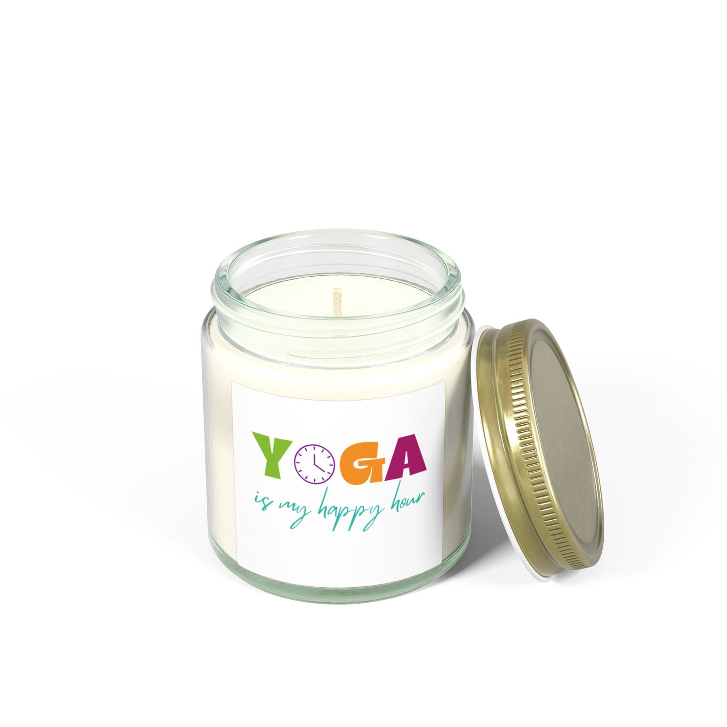 Yoga is my Happy Hour Scented Candles, Coconut Apricot Wax (4oz, 9oz)