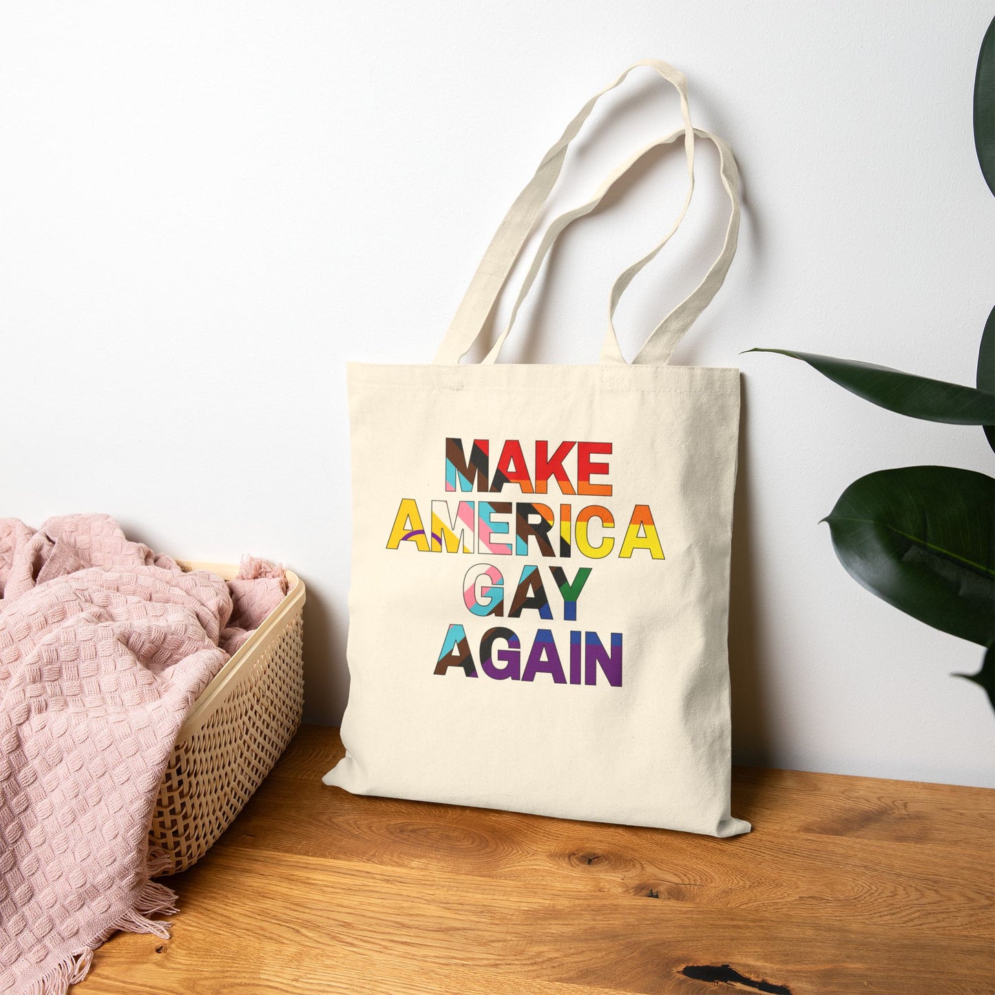 MAGA Make America Gay Again Pride Canvas Tote