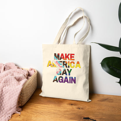 MAGA Make America Gay Again Pride Canvas Tote