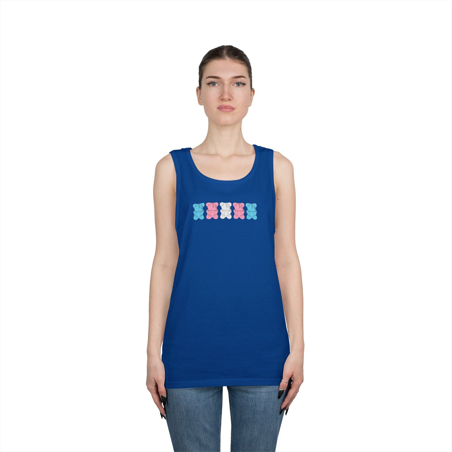 Trans Pride Gummy Bears Unisex Heavy Cotton Tank Top