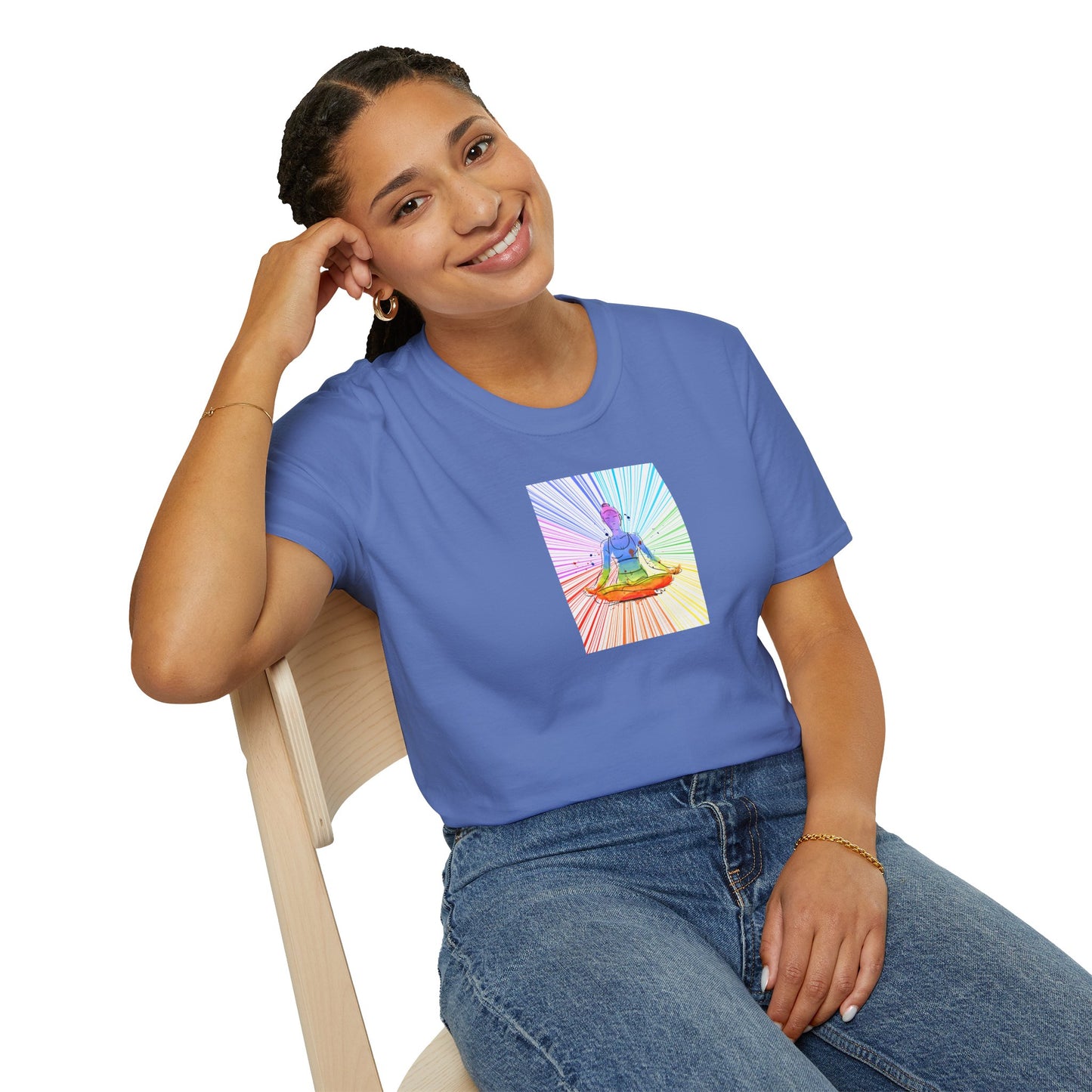 Fractal Rainbow Yoga Unisex Softstyle T-Shirt