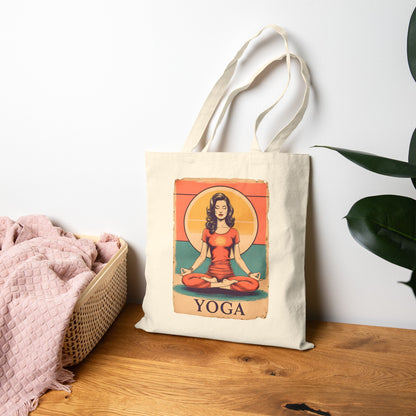 Yoga Girl Cotton Canvas Tote Bag