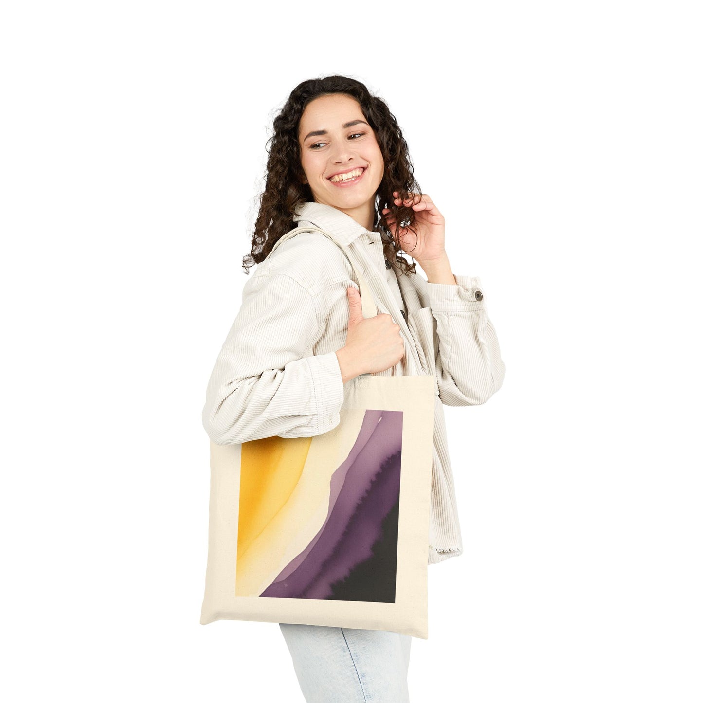 Nonbinary Watercolor Pride Canvas Tote