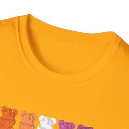 Lesbian Pride Gummy Bears Unisex Softstyle T-Shirt