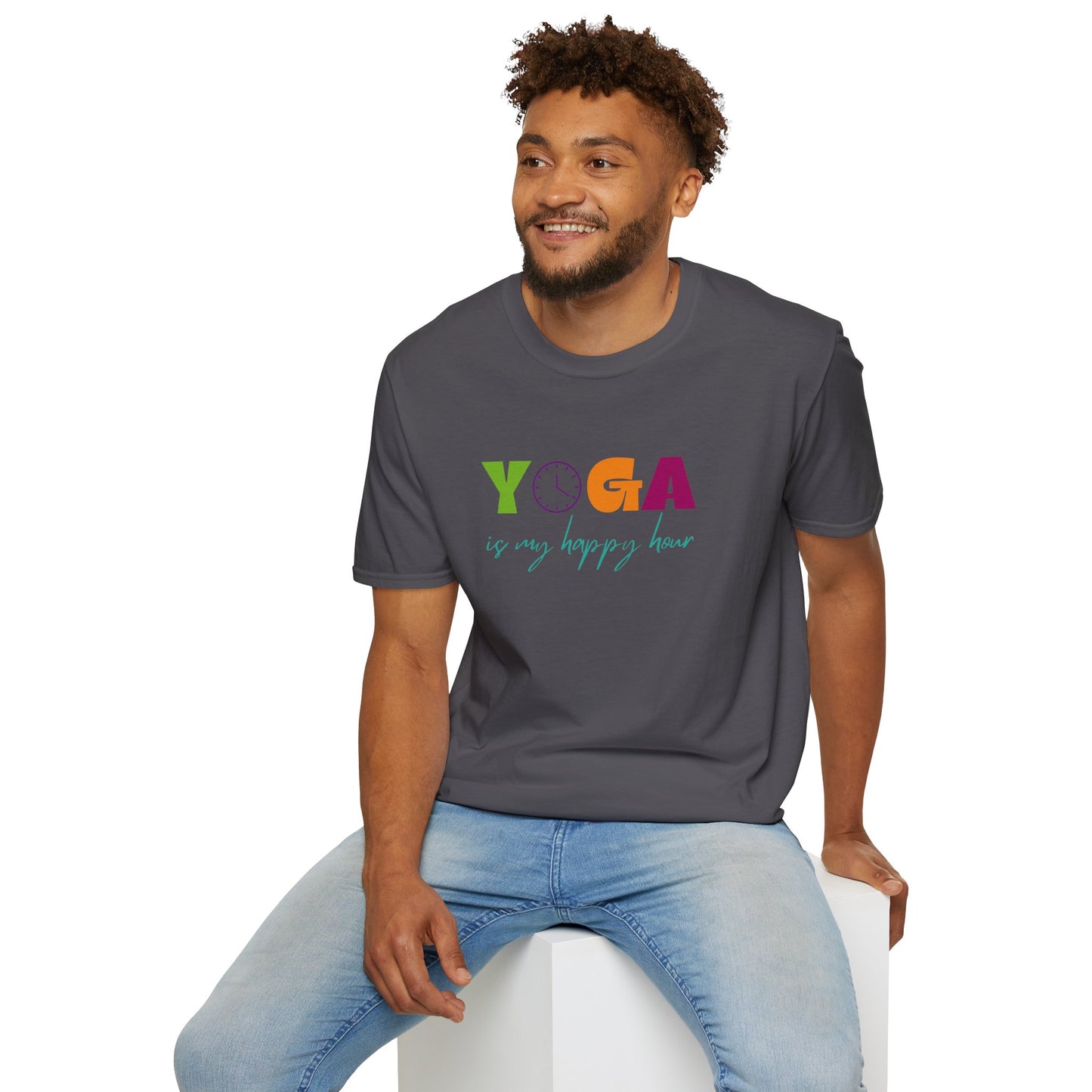Yoga Is My Happy Hour Unisex Softstyle T-Shirt