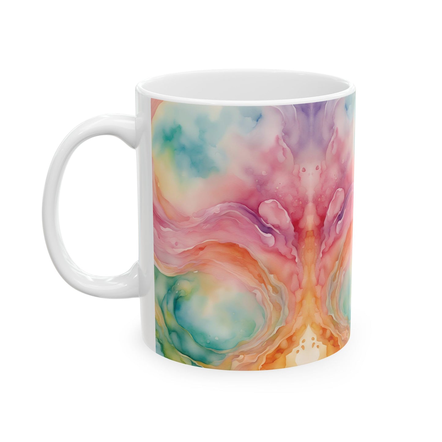 Watercolor Swirls Ceramic Mug, (11oz, 15oz)