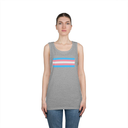 Trans Pride Flag Unisex Heavy Cotton Tank Top