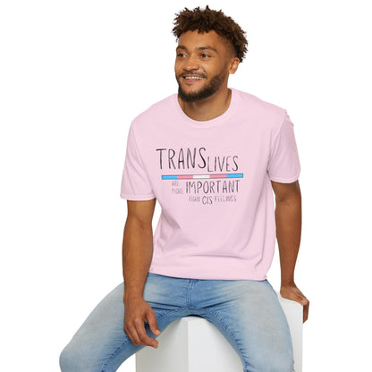 Trans Lives Are More Important Than Cis Feelings Unisex Softstyle T-Shirt