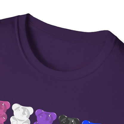Genderfluid Pride Gummy Bears Unisex Softstyle T-Shirt